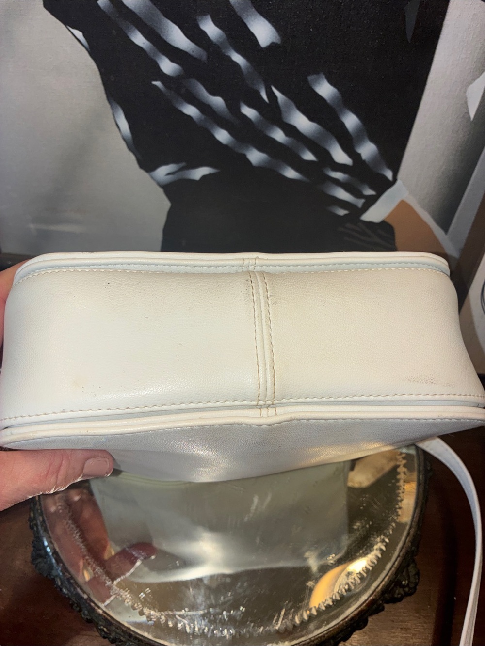 Genuine Liz Claiborne Classic White Crossbody Bag with Gold Accent - Picture 9 of 13